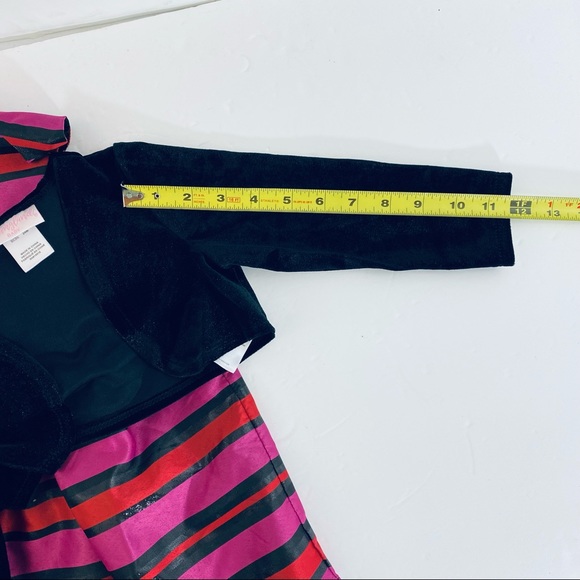 Baby Girl Youngland 2 Piece Stripe Woven Dress With Shrug - Picture 11 of 16